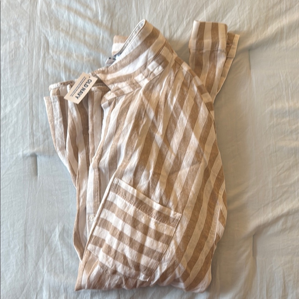 Old navy Beige and White Striped Shirt